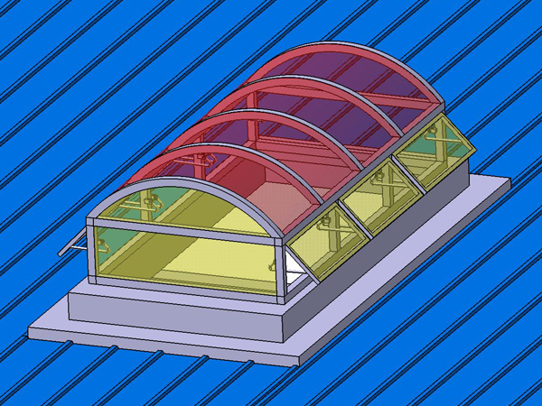 NST - round arch type electric lighting smoke skylights and fixed roof light